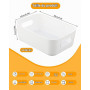 Boîtes de rangement blanches 4 pièces – Bac rangement plastique & panier de rangement, boîtes empilables pour cuisine, armoire e
