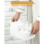 Boîtes de rangement blanches 4 pièces – Bac rangement plastique & panier de rangement, boîtes empilables pour cuisine, armoire e