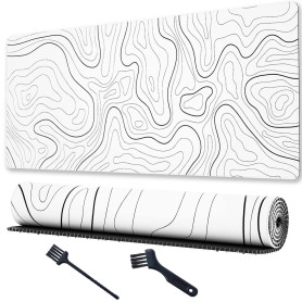 Mis.Moon Grand Tapis de Souris de Jeu, Cartes Topographiques avec Bords Cousus, Tapis de Souris de Jeu, éLéGant avec sous-Couche