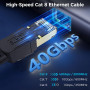 CABNEER Câble Ethernet 3 m RJ45 Cat 8 Réseau 40Gbps 2000MHz Haut Débit | Cable Reseau Nylon Tressé CAT8, Double Blindage LAN Câb