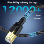 CABNEER Câble Ethernet 3 m RJ45 Cat 8 Réseau 40Gbps 2000MHz Haut Débit | Cable Reseau Nylon Tressé CAT8, Double Blindage LAN Câb