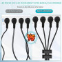 Vinabo 10 Clips Câble Auto-adhésifs, Attache Câble pour Bureau et Maison | pour TV, PC, Ordinateur Portable, Câble Ethernet, Mai