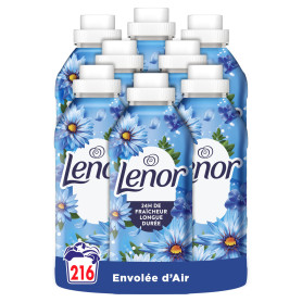 Lenor Adoucissant Parfum Envolée d’Air x216 | 216 Lavages (8x27), 24H De Fraîcheur Relaxante, avec Une Touche D’Huiles Essentiel
