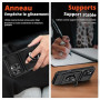 IMEIKONST Coque pour iPhone 16 Pro 6.1 Pouces avec Porte Carte Noir TCKB | Anneau Magnétique Béquille, Protection Caméra, Silico