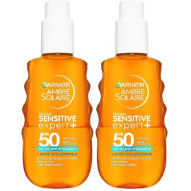 GARNIER - Ambre Solaire - Eau Biphase UV Sensitive Expert+ SPF 50 Visage, Corps & Cheveux - Protection Solaire Légère & Invisibl