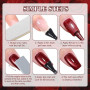 YSUVIN Vernis Semi Permanent, 6 Couleurs Rouge Foncé Pailleté Nude Marron Magnétique Automne Hiver Vernis Gel Soak Off UV LED Ve