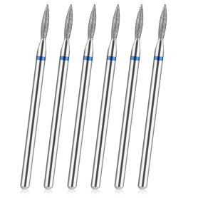 YUXIANLB Lot De 6 Forets À Cuticules En Forme De Flamme Avec Étui Outils De Manucure Professionnels De 3/32" En Carbure De Tungs