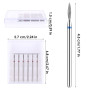 YUXIANLB Lot De 6 Forets À Cuticules En Forme De Flamme Avec Étui Outils De Manucure Professionnels De 3/32" En Carbure De Tungs