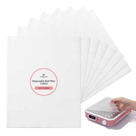 100 Feuilles Filtre à Poussière pour Aspirateur Ongle | CHRISTINE SHELLY Filtre Jetable pour la Majorité des Aspirateurs de Pous