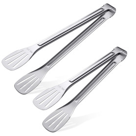 Extodry Lot de 2 pinces de cuisine en acier inoxydable 304 (30.5 cm, 22.9 cm), pince de cuisine, pince à barbecue, pince résista