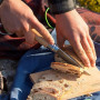 Opinel - N°12 Couteau de Poche Cranté - Lame 12 cm Acier Inox, Manche Bois de Hêtre, Usage Quotidien, Bague de Sécurité Virobloc