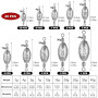 Annyswit 25/45 Pièces Plombs en Forme d'olive avec Emerillon de Pêche Truite Set 6/10 Tailles Anneaux Solides Poids de Pêche 3g