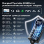GONEO Chargeur Voiture Électrique Type 2 Portable,Température surveillance,Terre & CA 30mA+CC 6mA Détection.16a monophasé Schuko