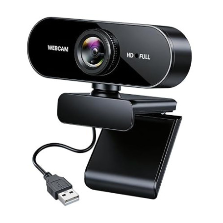 Webcam 1080P, Full HD Camera PC avec Microphone, Grand Angle 90 ° 30fps | Web Cam USB, Autofocus Micro Antibruit, Caméra USB Plu
