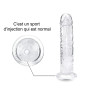 Gode ventouse 20 cm - Matériau sûr pour le corps - Jouet sexuel réaliste pour débutants - Avec ventouse puissante - Pour les mai