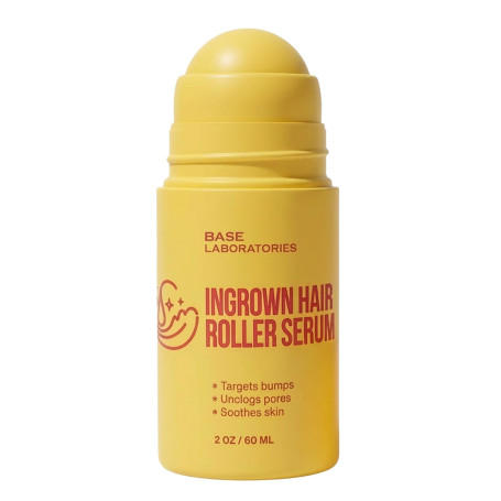 BASE LABORATORIES Sérum Roll-On Anti-Poils Incarnés, Peau Lisse & KP | 60 ml, Traitement Poils Incarnés, Soin Boutons de Rasage,