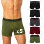 FM London Lot de 5 Boxers Bambou Homme Ultra Doux