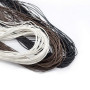 TOAOB 105M Cordon Ciré Tressé pour Bracelet 1mm Rond Blanc Noir et Marron | pour Fabrication de Bijoux Collier Artisanat Breloqu
