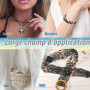 TOAOB 105M Cordon Ciré Tressé pour Bracelet 1mm Rond Blanc Noir et Marron | pour Fabrication de Bijoux Collier Artisanat Breloqu