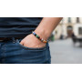 10:10 Bracelet avec pierres d'agate multicolores naturelles de 6 mm, perles en acier inoxydable, bracelet très résistant fabriqu