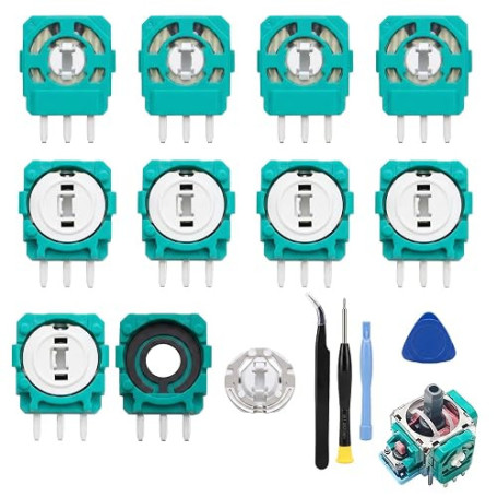 Kit de 10 Potentiomètre de Module Analogique pour Manette pour PS5 | 2,3K Ohm Module de Remplacement Vert pour Joystick Anti Dri
