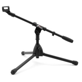 Tiger MCA49-BK Pied de Microphone Perche Bas pour Sol et Bureau - Noir | Convient pour Grosse Caisse, Baffle Guitare et Pied de