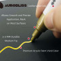 Aurobliss Stylo Doré et Argenté Pointe 2-3mm, 6 Pièces Feutre Acrylique Doré Argenté sur Bois, Tissus, Textile, Verre, Pierre To
