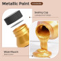 Nicpro Peintures Acryliques Métalliques 6 Couleur Métal X 120 ML, Brillantes Avec Séchage Rapide, Peinture Acrylique Brillante M