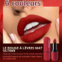 Katiluxiya 6Pcs Red Velvet Matte Lipstick Set, High Pigmented Long-Lasting Waterproof Lip Stick Lip,Moisturizing balms, Sheer ti