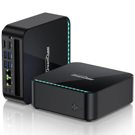 DreamQuest Mini PC Ryzen 5 7430U 16 Go RAM 512 Go SSD Windows 11 Pro | Ordinateur de Bureau Compact avec Radeon Vega 7 WiFi 6 Bl
