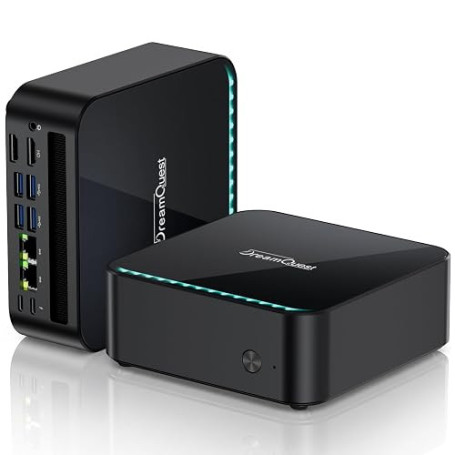 DreamQuest Mini PC Ryzen 5 7430U 16 Go RAM 512 Go SSD Windows 11 Pro | Ordinateur de Bureau Compact avec Radeon Vega 7 WiFi 6 Bl