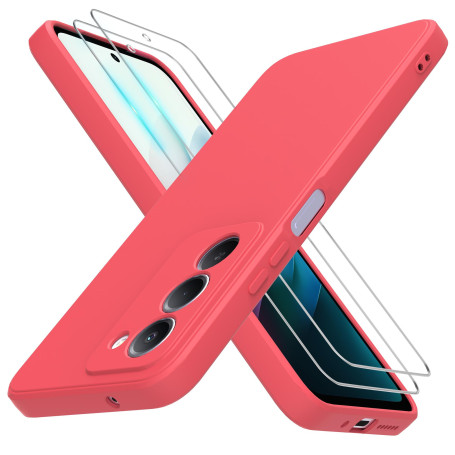 THIYUFUNS Coque pour Xiaomi Redmi 15 5G / 4G avec 2 Verre trempé,Silicone Liquide Housse Étui de Protection Xiaomi Redmi 15 Micr