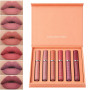 6 Couleurs Set Rouge à Lèvres Liquide Mat, mat rouge à lèvres nude ensemble velouté longue durée antiadhésif tasse, cadeau de ro