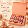 6 Couleurs Set Rouge à Lèvres Liquide Mat, mat rouge à lèvres nude ensemble velouté longue durée antiadhésif tasse, cadeau de ro
