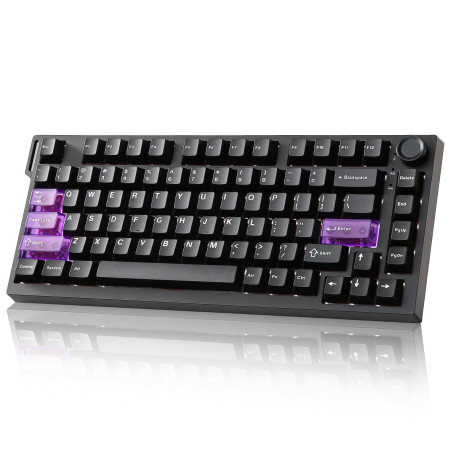 YUNZII RT75 Pro HE Clavier Gaming sans Fil Dual 8K Rapid Trigger (Noir) | Switch à Effet Hall, Filaire/2.4G, Bluetooth, 75% Comp