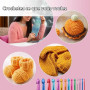 Wamkon Kit de 53 crochets au crochet Ensemble d'accessoires au crochet avec | 14 tailles de crochets ergonomiques, y compris des