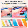 Ohuhu Marqueurs Acrylique 72 Couleurs Pointe Brosse pour Art Papier Dessin | Mélange de Couleurs Propre & Sans Couture Dégradés 