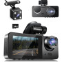 1080P Dashcam Voiture Avant et Arrière, 170° Grand Angle 3 Canaux avec Fil, SD 64GB Inclus, Vision Nocturne & Étanche, Enregistr