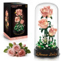 HiWEEGO Kit de construction de roses avec lumière LED, 241 pièces, bouquet de roses bordeaux de 3,6 mm, jouet de collection bota