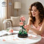 HiWEEGO Kit de construction de roses avec lumière LED, 241 pièces, bouquet de roses bordeaux de 3,6 mm, jouet de collection bota