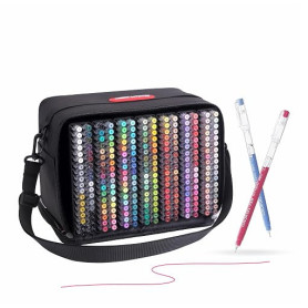 languo Stylos Gel Acrylique, 252 Pièces, 234 Couleurs, Pointe 0,6 mm | Étui de Transport Pratique Encre fluide et couleurs vives