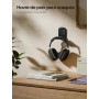 doenci Support Casque - [ Petit & Pliable ] Support Casque Audio, 1 Pièce | avec Base Auto-Adhésive pour Mur, Écouteurs Crochet