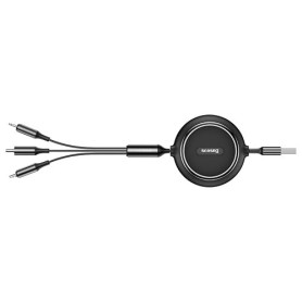 Baseus Câble Réglable 3 en 1 USB Lightning/Type-C/Micro USB 1.20M Noir 3.5A (CAMLT-JH01)