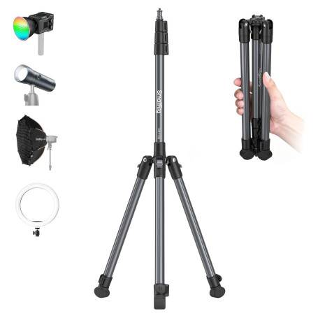 SMALLRIG 190cm Trépied Lumière 4kg Max Pliable 43cm Plié - 5475 | Trepied Videoprojecteur, Pliable et réglable, Pour lampes torc