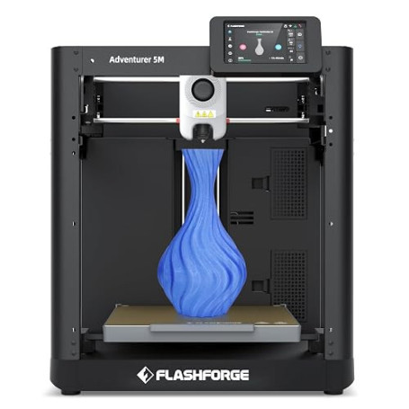 Flashforge Adventurer 5M Imprimante 3D, 600mm/s CoreXY, Auto-Nivel., 220³ | Première couche parfaite, Support PLA PETG TPU, Buse