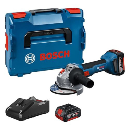 Bosch Professional 18V System meuleuse angulaire sans-fil GWS 18V-8 (diamètre de disque 125 mm, avec 2 batteries GBA 5,0 Ah, cha