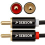 SEBSON Câble RCA Audio 2m - 2 RCA mâle à 2 RCA mâle, Câble Audio AUX pour Systèmes Stéréo, Amplificateurs, Enceintes, Home Ciném