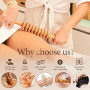 Kit de Massage en bois 6 en 1 pour Drainage Lymphatique & Modelage du Corps | Kit Professionnel de Madérotérapie, avec Rouleau d