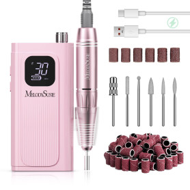 MelodySusie Clip-On SC300F Ponceuse pour Ongles sans fil pour Débutants | 30000 tr/min, Rechargeable, LCD écran, Vitesse Réglabl