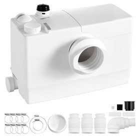 VEVOR Broyeur WC 800 W 200 L/min Levage 10 m Pompe de Relevage Eaux Usées | pour Évier de Cuisine, Salle de Douche, Buanderie, C
